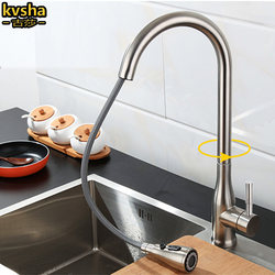 Pull-out hot and cold faucet kitchen sink all copper retractable rotatable laundry table sink sink home