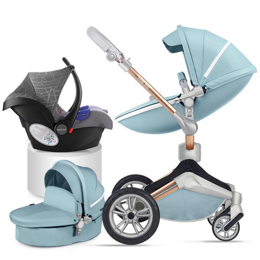 英国hotmom婴儿推车高景观可坐可躺折叠轻便进口