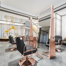 Barber shop mirror stainless steel floor mirror full-length mirror hairdressing mirror simple hair salon special hairdressing shop mirror