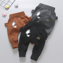 Baby plus velvet pants 2021 new winter boys autumn winter big pp pants women baby trousers children Foreign style childrens clothing