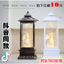 Douyin same crystal box wishing crystal ball wind lamp ornaments lucky goddess romantic Angel Night Light men and women gifts