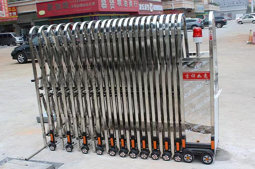 不锈钢电动伸缩门 无轨自动门 小区折叠门 银行厂房厂门口收缩门