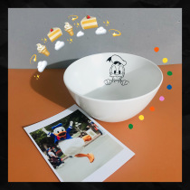 Donald Duck Tableware Ceramic Noodle Bowl Cute Couple Salad Bowl Breakfast Bowl