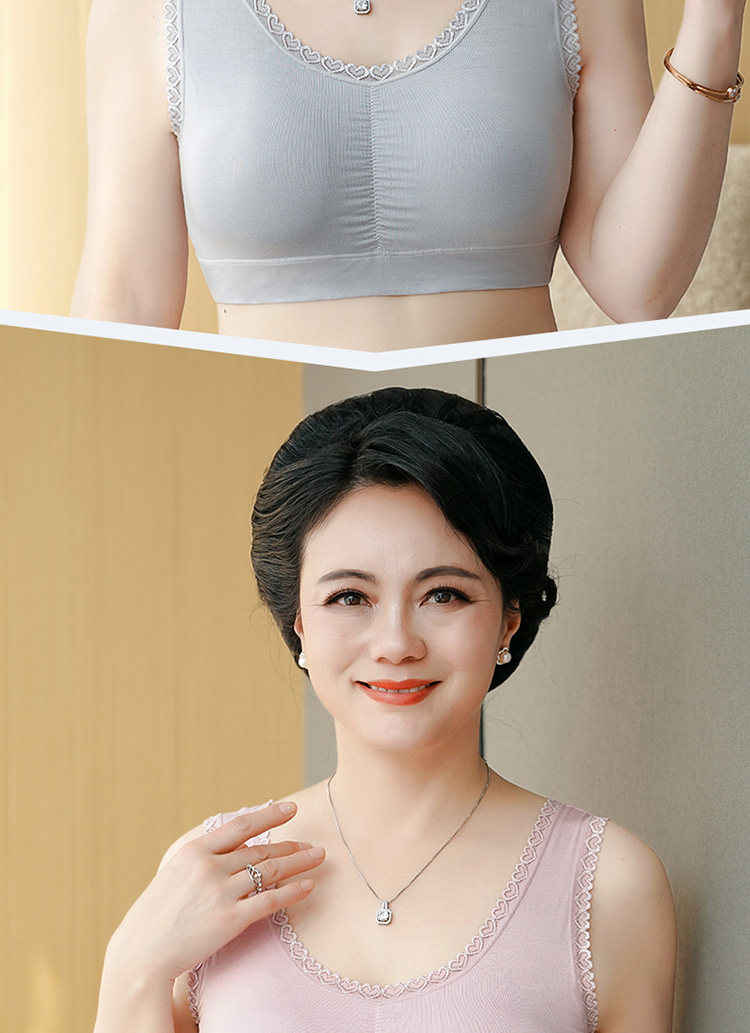 老年文胸无钢圈大码全罩杯加肥加大睡眠胸罩莫代尔背心妈妈内衣【价格