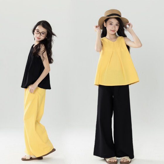 Girls' cotton and linen suit Korean version 2025 summer new fashionable parent-child clothing mother and daughter clothing medium-sized children's wide-leg pants two-piece set
Girls' cotton and linen suit Korean version 2025 summer new fashionable parent-child clothing mother and daughter clothing medium-sized children's wide-leg pants two-piece set
