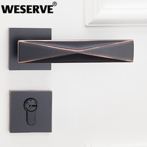 Visha Huamei classic split door lock Indoor door lock Wooden door Household mute lock Square solid handle