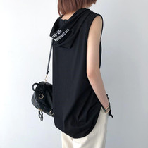 300 catty with extra-large code even cap vest female summer new Han version loose embroidery medium length sleeveless irregular blouses