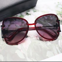 Sunglasses womens red European and American style new large frame anti-UV driving glasses thin polarized sunglasses big face