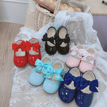 66 Princess Girls Cute Bow Shoes 2022 Spanish Lolita Shoes Korean All-match Leather Shoes Dance Shoes
