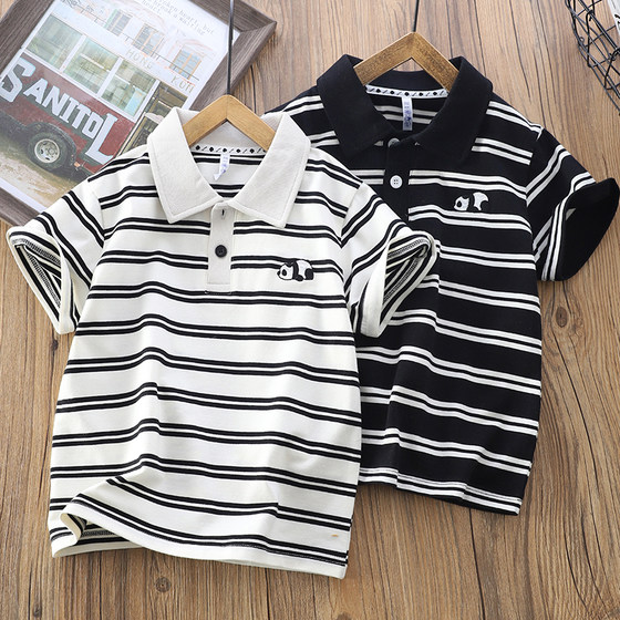 Boys short-sleeved polo shirt summer 2025 new children's striped fashionable T-shirt medium-sized children's handsome half-sleeved top
Boys short-sleeved polo shirt summer 2025 new children's striped fashionable T-shirt medium-sized children's handsome half-sleeved top