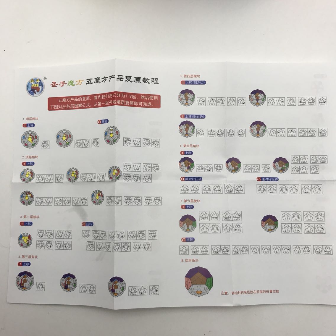 圣手五魔方7099a异形三阶5边形12面黑色白色入门顺滑益智魔方批发