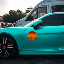 Car Creative Personality Sunset Sunset Car Stickler Body Scratchshield glass Decorative Sticker Oil Tank Stickler Tailsticker