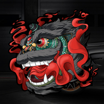 National Tide Awakening Lions Car Sticker China Wind Lion Body Sticker Caifu Reflective Scratch Stickler Electric Car Decoration Sticker