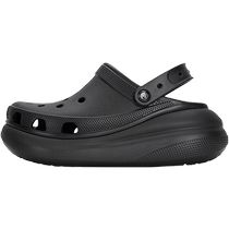 Official flagship store Crocs Crocs Puff Crocs womens shoes summer black beach shoes thick-soled sandals for women