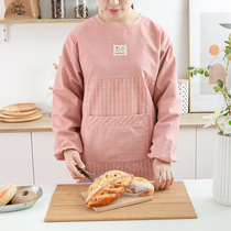 Apron kitchen Home Fashion anti-oil pollution cute waist female Japanese Korean long-sleeved clothes adult work clothes men