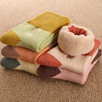 Boys and girls socks winter thickened and velvet warm cotton middle-aged children autumn winter socks baby children thick socks