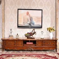 European TV cabinet coffee table combination living room small apartment marble wood carved simple American furniture set high