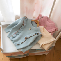 Korean version of spring and autumn winter new small and medium women's children's clothing sweater coat female treasure solid color set sweater foreign style jacket