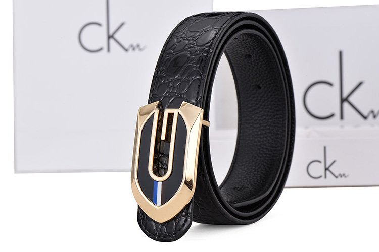 g平滑扣皮带男真皮头层纯牛皮h扣青年韩版潮人裤腰带简约百搭ck m