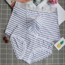 Couple underwear female modal cotton underwear suit new sexy creative lace side mens flat corner Womens triangle