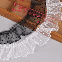 Wide 6cm cotton mesh lace pleated lace polka dots wave garment cuff neckline decoration