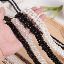 Small fragrant wind pearl lace side collar accessories lace lace lace material DIY clothes neckline fabric decorative nail beads