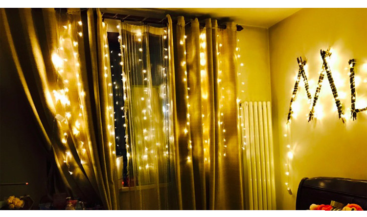 led圣诞小彩灯串灯光网红直播少女心房间背景