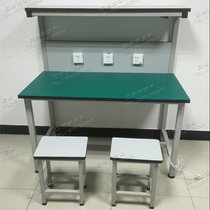 Industrial antistatic bench test operating table double layer workshop assembly experimental bench with lamp assembly