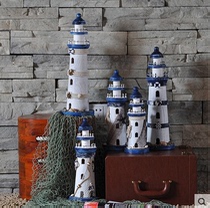 Mediterranean wooden old lighthouse decoration Home decoration creative Ocean style watchtower decoration
