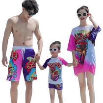 Parent-child swimsuit female mother and daughter new three-piece family three swimsuit covering belly thin girl long sleeve swimsuit