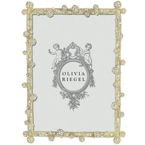Olivia Riegel inlaid Austrian Crystal decorative table frame golden yellow metal photo frame