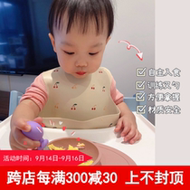 Fork and spoon set stainless steel short handle silicone material to protect baby baby learning to eat complementary food training two-piece set