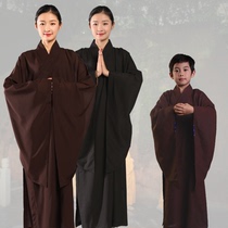 Buddhist Dharma Society High-end Taiwan Hemp Children Haiqing House Clothes Women's Monk Clothes Buddhist Clothes Haiqing Brown