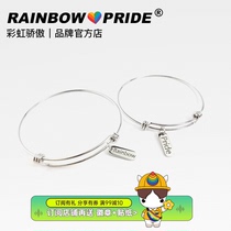 RainbowPride Rainbow Pride LOGO Lovers Bracelets Titanium Steel LGBT Pride small crowd of men and women ornaments