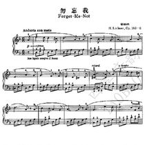 Lichner Li Shina Forget-me-not Forget-me-not Op 160 No 6 piano solo score