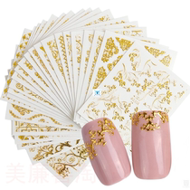 20pcs 3D Beauty Nail Sticker Sets Golden Flower Bronzing Des