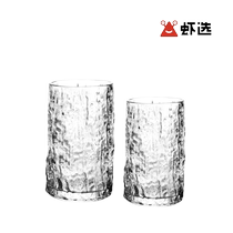 Bark pattern glass ins wind high facial value creative heat-resistant thickened glass juice cup Bubble water cup Milk cup