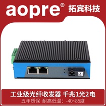 aopre Ober Industrial Class Exchang Gigabit 1 Optical 2 Electro-optical Fiber Transceiver Single Fiber Optic Converter Producer DIN Track Fiber Transceiver Transmitter Fiber Exter