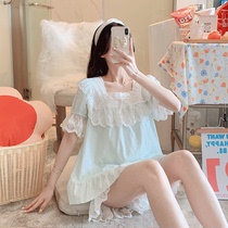 Sleepwear woman Summer short sleeve shorts lace lace florist lace palace Princess Fairys home conserved cuddly two sets