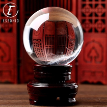 ESSONIO natural crystal ball original stone ornaments living room porch fortune decorations Chinese office peace ball