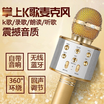 Childrens interactive toys Parent-child games Party puzzle props Family national k song wireless microphone double 3 years old