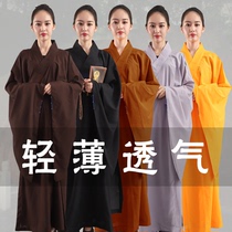 Buddhist supplies summer high-grade Taiwan hemp yarn Haiqing residence clothing female male children children Haiqing monk clothing robes