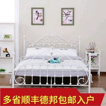 Modern simple wrought iron princess bed iron bed 1 2 meters single bed Children 1 5 meters 1 8 meters double bed adult
