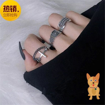 Korean Version Cross Ring Male Tide Hip Hop Student Retro Cool Personality Mens Adjustable Eating Ring Single In Brief