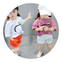 Lan Ben female baby short-sleeved top 1 one 2 three 3 years old 5 summer foreign style cotton t-shirt summer childrens clothing 4 girls half sleeves