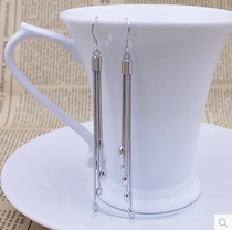 925 Pure Silver Earrings Pendant Womens New Pint Silver Ornaments Long South Korea Fashion Streaming Suear Ornament Ear Clip