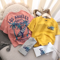 Boys T-shirt resort style short sleeves ~ parent-child summer short sleeve T-shirt 2020 new boys summer cotton short sleeve t