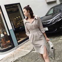 2021 autumn new womens waist waist thin temperament skirt celebrity small fragrant wind light luxury slim dress fashion