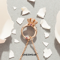 Van Cleef & Arpels ONESWEAR MiniRing Caroline 18k Gold Diamond Rose Gold Mini Ring Necklace Pendant