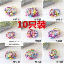 Child leather fascia girls head rope without injury to rubber fascia Korea hair adorned black small hair ring girl Zhair rope